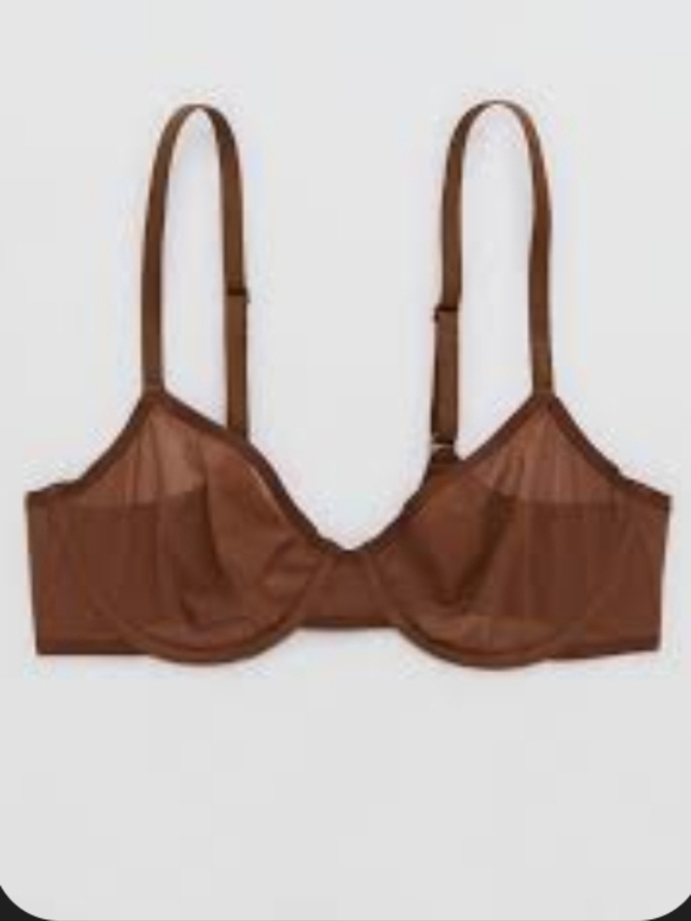 Aerie Balconette Sheer Underwire Bra in Brown 36dd